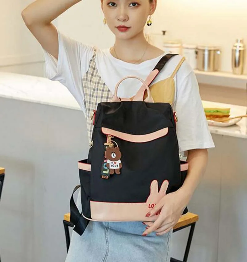 Hot Sale New Women Fashion Lovely Oxford Backpack Ladies Casual Patchwork School Bag Large Capacity Double Shoulder Travel Bags