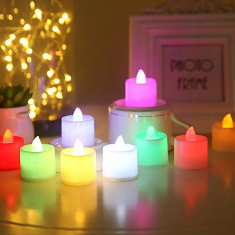 1 PC Creative LED Candle Multicolor Lamp Simulation Color Flame Tea Light Home Decor Wedding Birthday Decoration Night Light