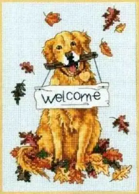 Dim 6765 welcome to Labrador cross stitch, cotton thread, embroidery, handmade, DIY, 11ct, 18ct, 14ct