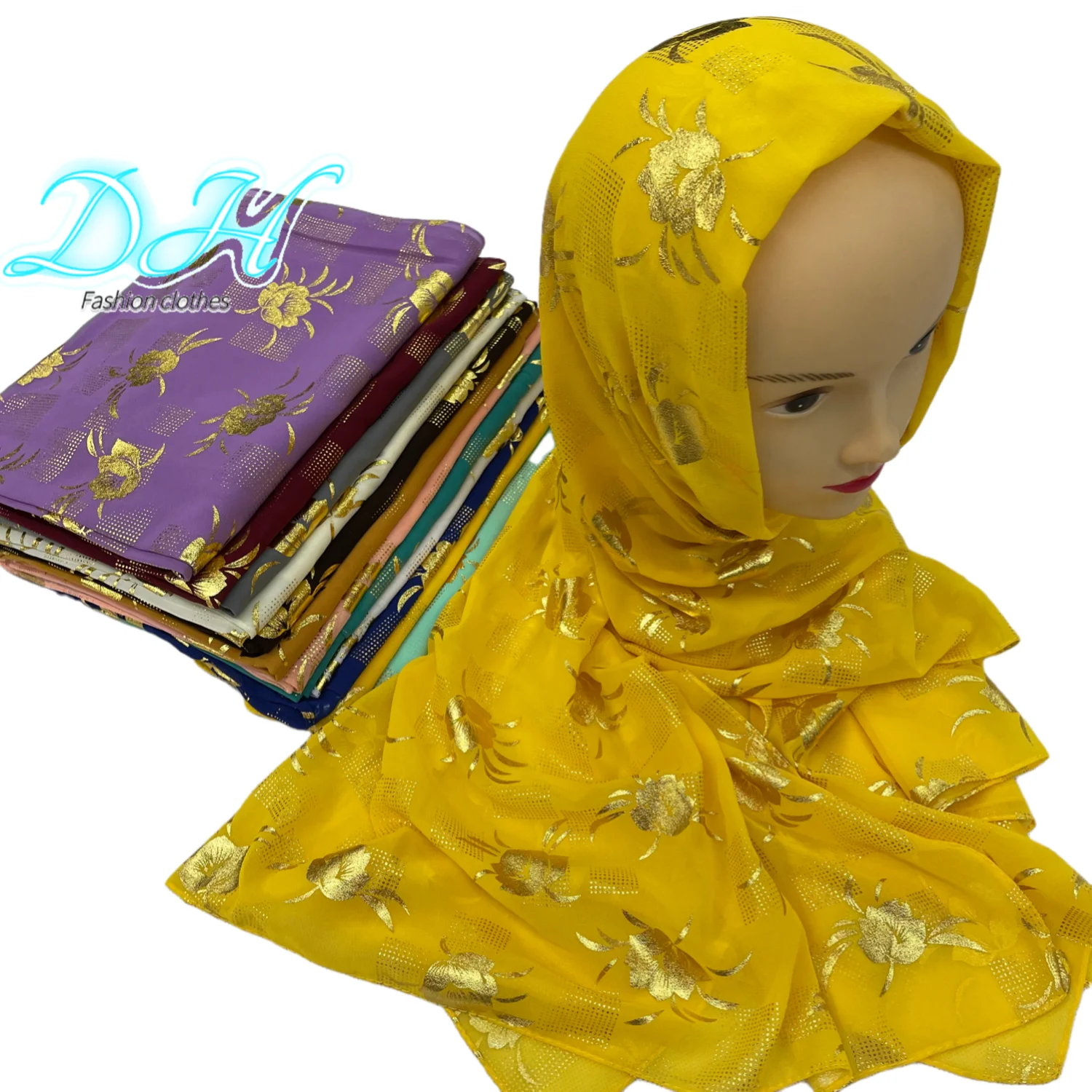 

Africa chiffon Fabric Hijab Women Wrap Shawls Headband Muslim Hijabs Scarves Scarf Muslim Fashion Head Wrap for Women