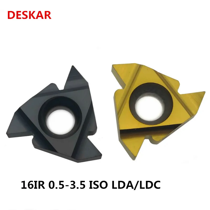 10PCS DESKAR 16ER / 0.5 / 0.75 / 1 / 1.25 / 1.5 / 1.75 / 2 / 2.5 / 3 / 3.5 ISO  CVDcemented carbide cutting steel and cast steel