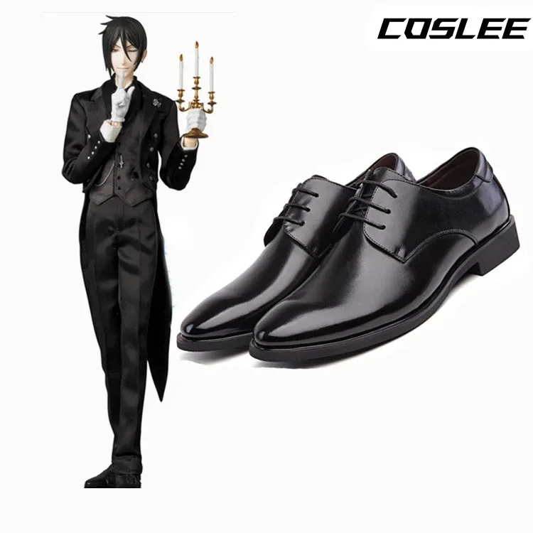 COSLEE Anime Black Butler Sebastian Michaelis Cosplay Shoes Ciel Phantomhive Steward Prop For Women Men