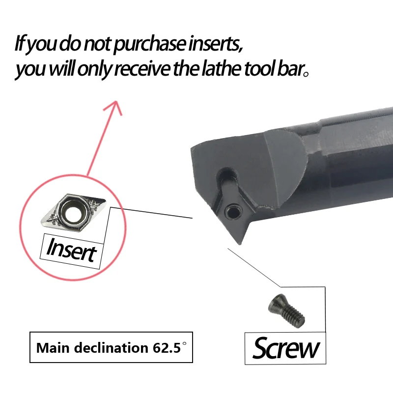 1pc S10K-SDWCR07 S16Q-SDWCR07 Internal Turning Tool Holder DCMT/DCGT Carbide Inserts Lathe Bar CNC Cutting Tools Set