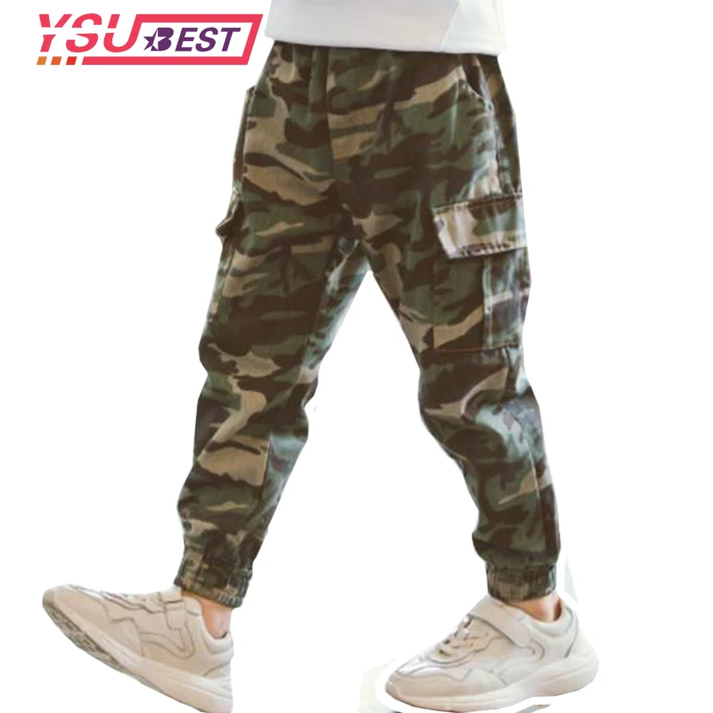 2024 Spring Autumn Boys Pants Kids Clothing Boys Camouflage Pants Cotton Kids Full Length Pants Children Trousers Military Pants