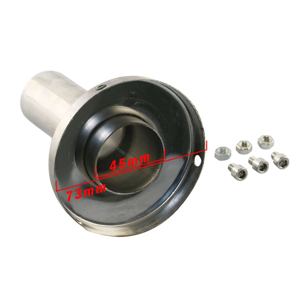 Universal unadjustable 73 /87 /98mm Car Stainless Chrome Exhaust Muffler Silencer Reduce Noise round tip silencer