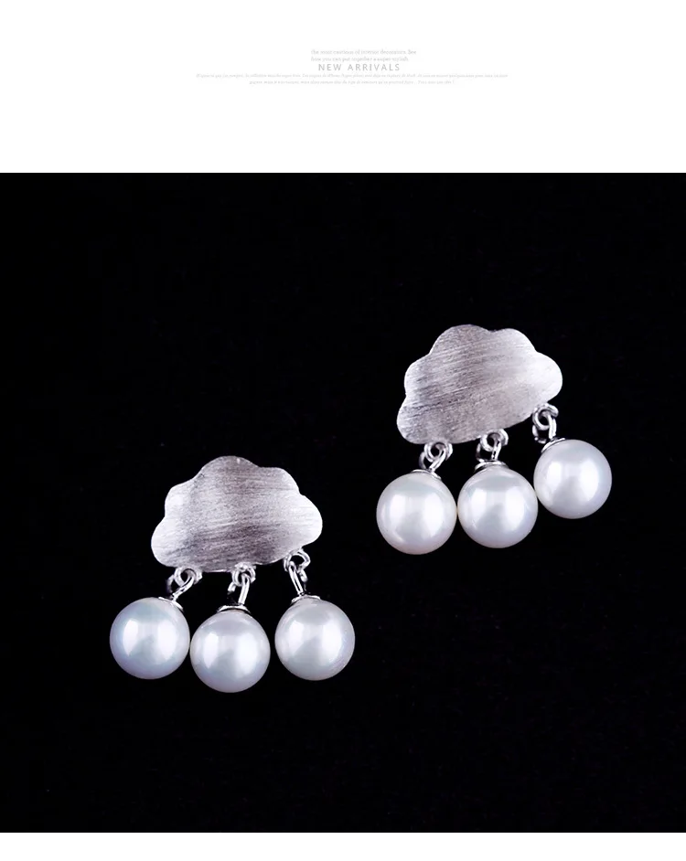 New Hot Fashion 925 Sterling Silver clouds pearl Earrings for Women Girls Gift Fashion Statement Jewelry