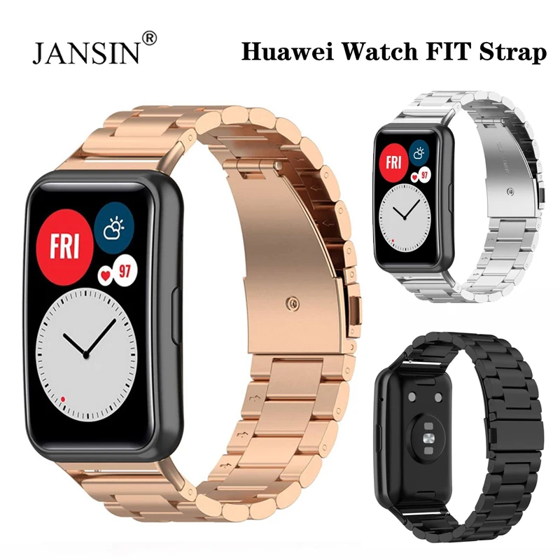 Stainless Steel Band For Huawei Watch Fit Strap Metal Bracelet Replacement Strap For Huawei Watch Fit Smart Watch  Accessories