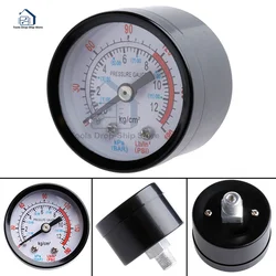 Vacuum Manometer Mini Dial Portable Dual Scale Dial Gauge 1/8  NPT -30HG/0PS Vacuum Pressure Meter 2