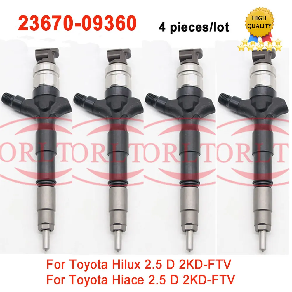 4Pcs 2KD-FTV Injector 23670-09360 For DENSO Injection Diesel For TOYOTA HILUX 23670-0L070 095000-8740 095000-7761 HIACE V2.5 D4D