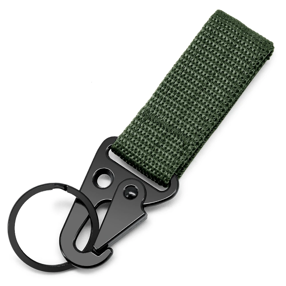 DOOPAI Men's Belt Multi-Function Outdoor Tactical Nylon Webbing Belt Key Hang Buckle Mountaineering Portable Eagle Hook