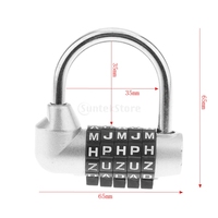 Zinc Alloy 5 Dial Letters Combination Padlock Code Password Lock for Travel