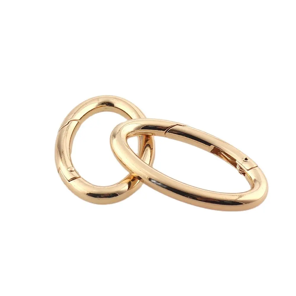 Zinc Alloy Plated  Spring Gate Buckle Gold Color Inner 1''1/2'' Oval Ring Buckles Clips Carabiner Purses for Bags/Garment/Belts