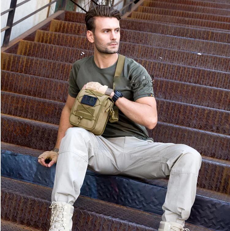 Men Tactical Molle Pouch Belt Waist Pack Bag Small Pocket Military Shoulder Pack Running Pouch Travel Camping Bags Outdoor Tool