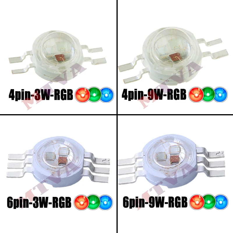 Высококачественные RGB RGBW RGBWW RGBWYV LED COB чип 3 Вт 4 Вт 6 Вт 9 Вт 12 Вт 15 Вт разноцветные световые бусины для освещения сцены 3 6 9 12 Вт