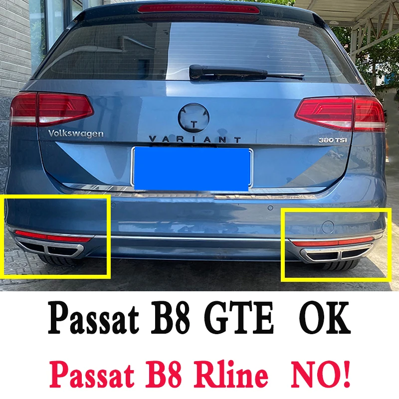 For To Vw's Passat B8 Variant GTE Alltrack Exhaust Decoration 2018 2019 High Gloss Chrome Plating Decoration Accessories