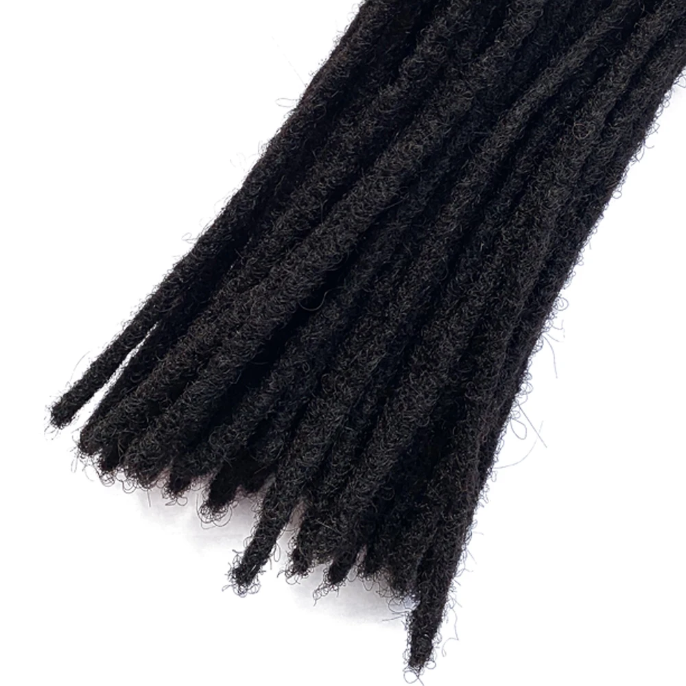 남성/여성용 100% 인모 핸드메이드로 만든 Dreadlock 익스텐션, 염색 및 표백 가능 0.4cm 100locs/팩