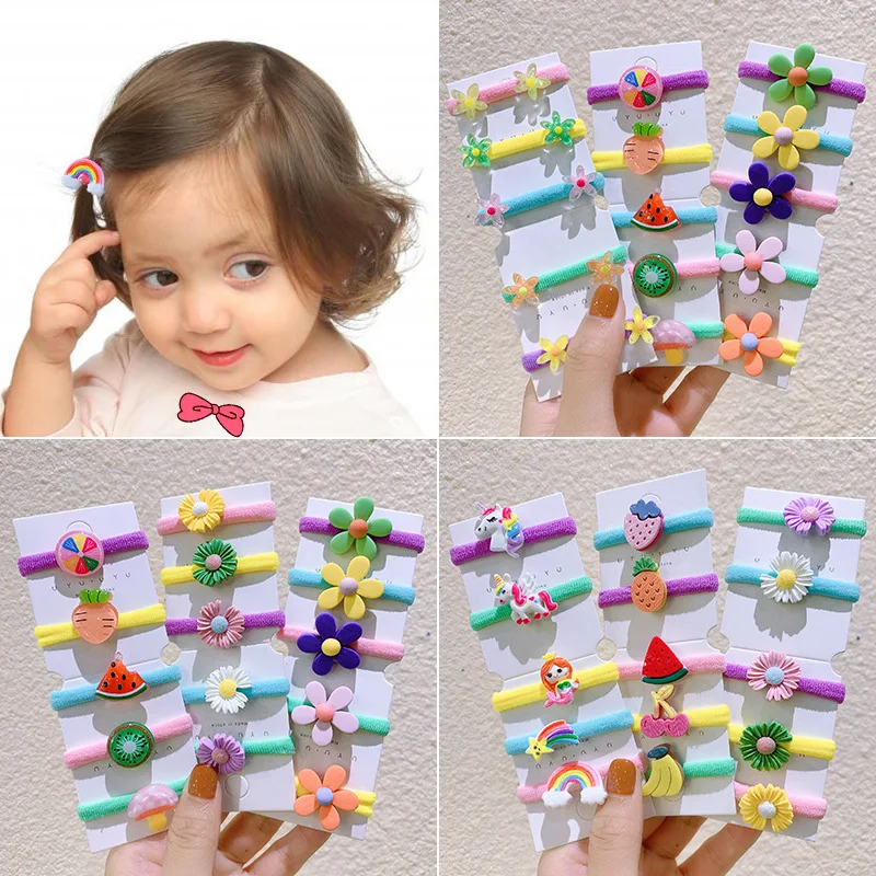 New baby hair tie cartoon terry girl tie hair rubber band does not hurt hair accessories children\'s head rope headdress