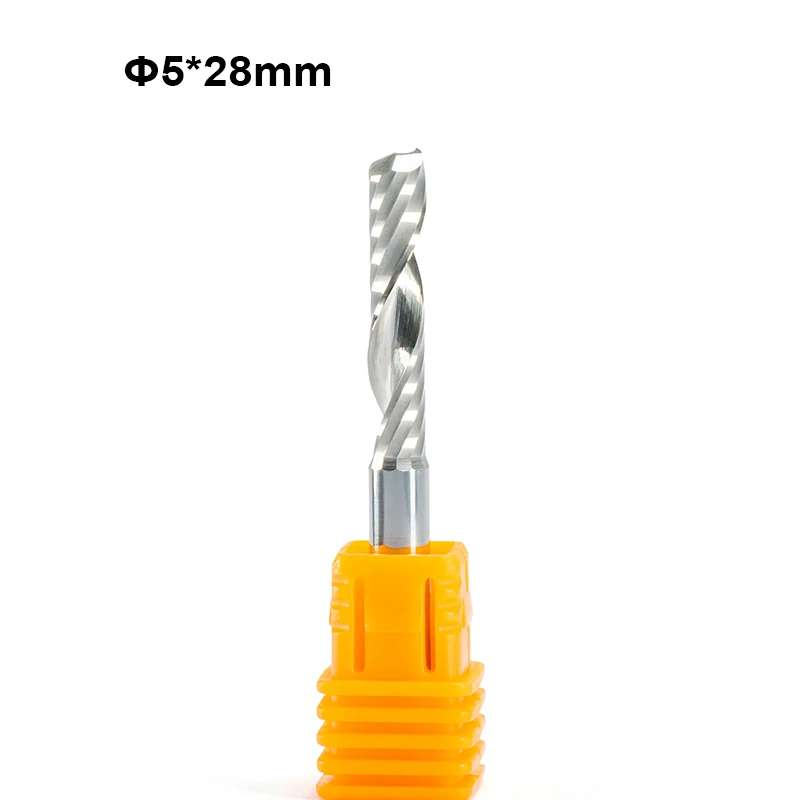 10pcs 5mm CNC End Mill One Single Flute Spiral Cutter Tugster Steel Router Bit For MDF Carbide Milling Cutter PVC Wood Cutter