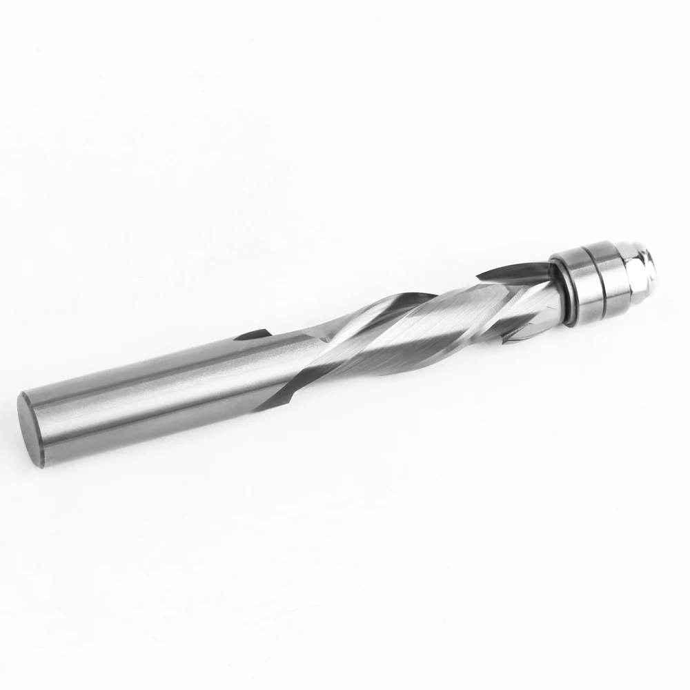 Imagem -03 - Cnc Router Bit Compressão-cut End Moinho Flush Guarnição Carboneto Sólido Rolamento Superior Espiral Rosto Madeira Fresa 12 mm 2