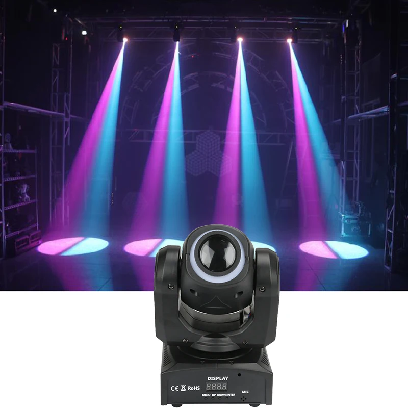 Good Effect 30W Dj Led Pattern Moving Head With Led Strip Disco Lights High Bright Handle Adjust The Image Clarity