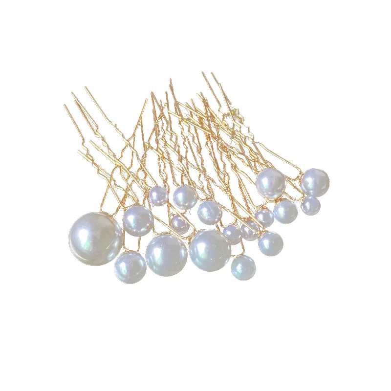 Ruoshui 18pcs Woman Elegant Pearl U Shape Hair Stick Wedding Hairpins Updo Hairstyle Tool Tools Bridal Tiara Hair Accessories