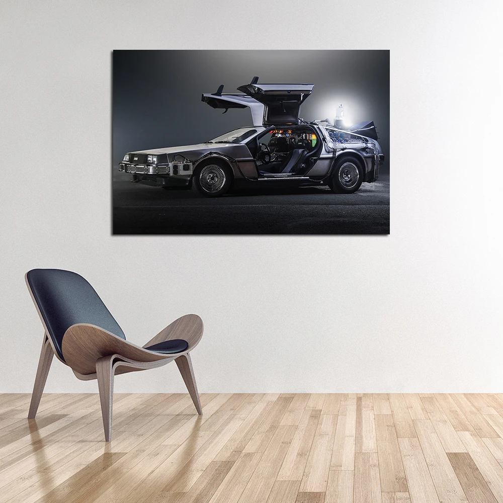 1985 DeLorean DMC 12 Back to the Future Car Wall Art Gifts Poster and Print Canvas Paintings For Bedroom Home Decor