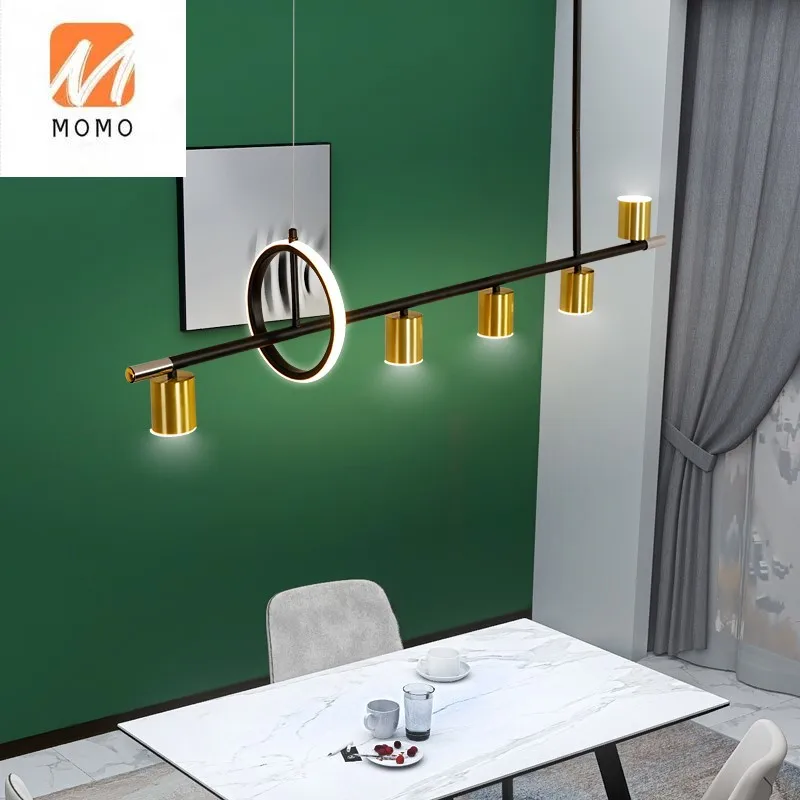 Modern LED Pendant Light Iron Gold Black Minimalist Restaurant Bar Fixture Decoration Kitchen Island Indoor nordic chandeliers