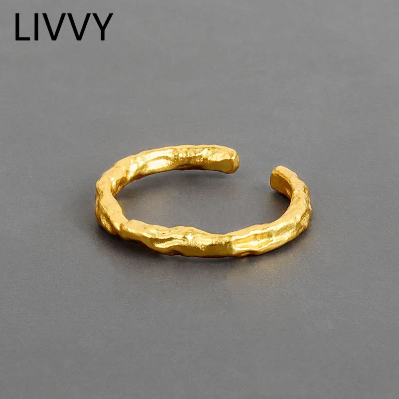 LIVVY Silver Color  Fashion Simple Twist Rope  Rings  Women Opening Geometric  2021 Trend  Party Gifts Accessories