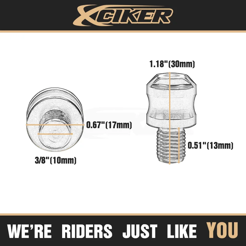 Motorcycle Mirror Hole Plugs Universal M10 1.25 Pitch Mirrors Blanking Cover Caps CNC Aluminum Clockwise Reverse Thread Screws