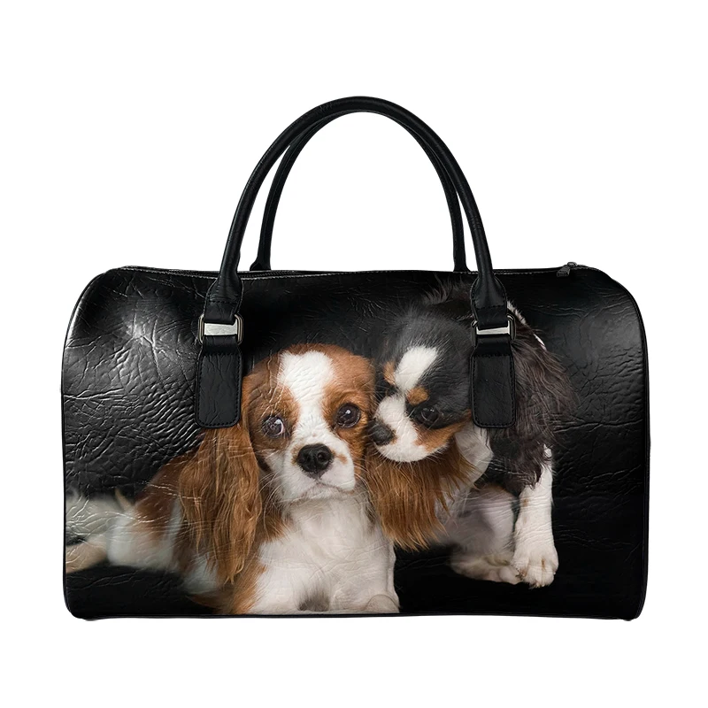 Noisydesigns Travel Bags Men Large Capacity Handbag Totes Women‘s Shoulder Luggage Suitcase Duffle Cavalier King Dropshipping