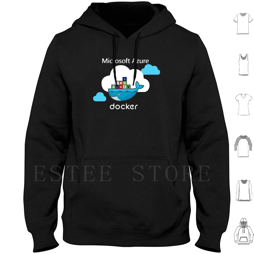 Толстовки Docker On Azure с длинными рукавами Microsoft Docker Containers Whale Mongo Nginx Azure