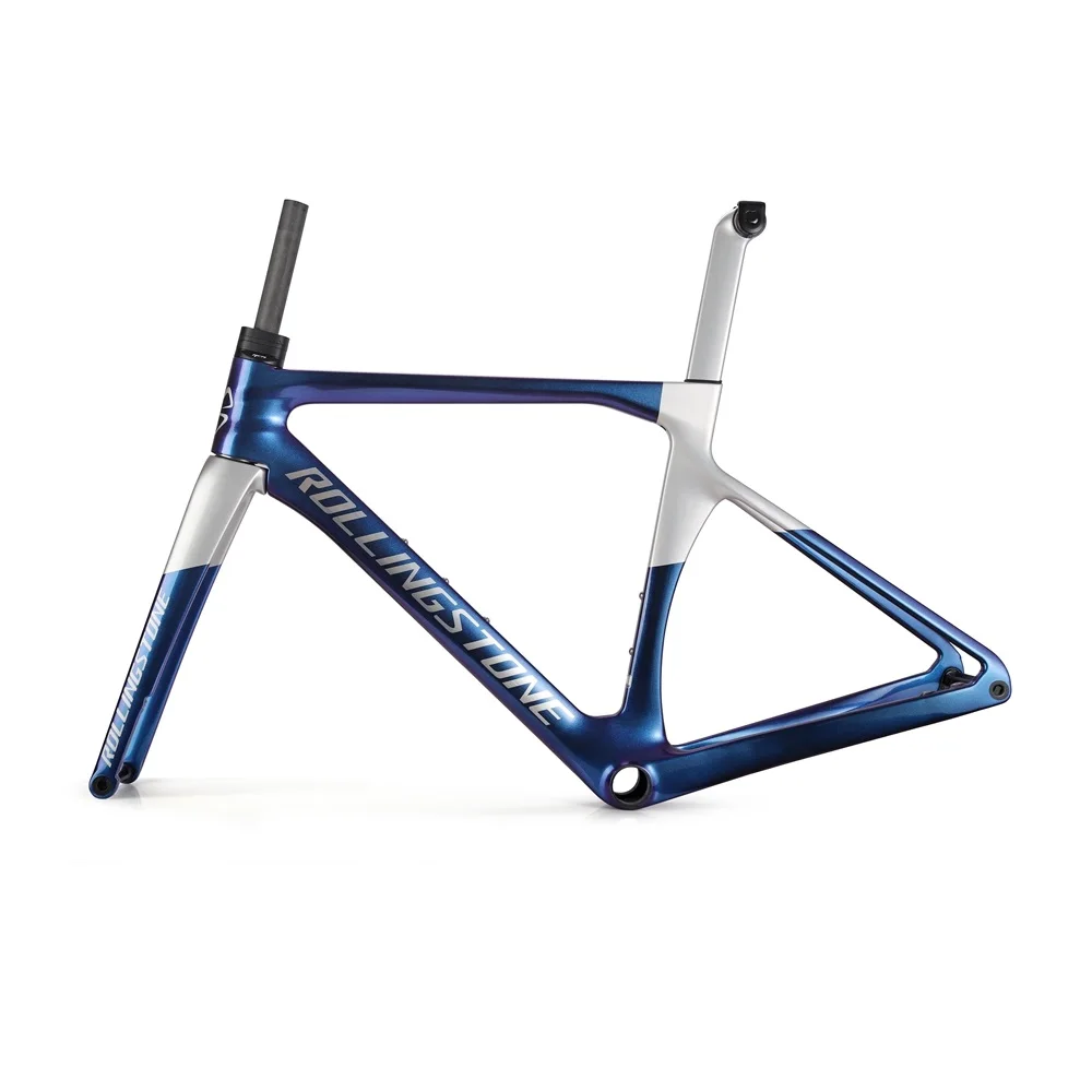 Rolling Stone Hider Carbon Disc Brake Road Frame Set, Full Internal Routing with Aero Integrated Bar, 46 cm, 49 cm, 52 cm, 55cm