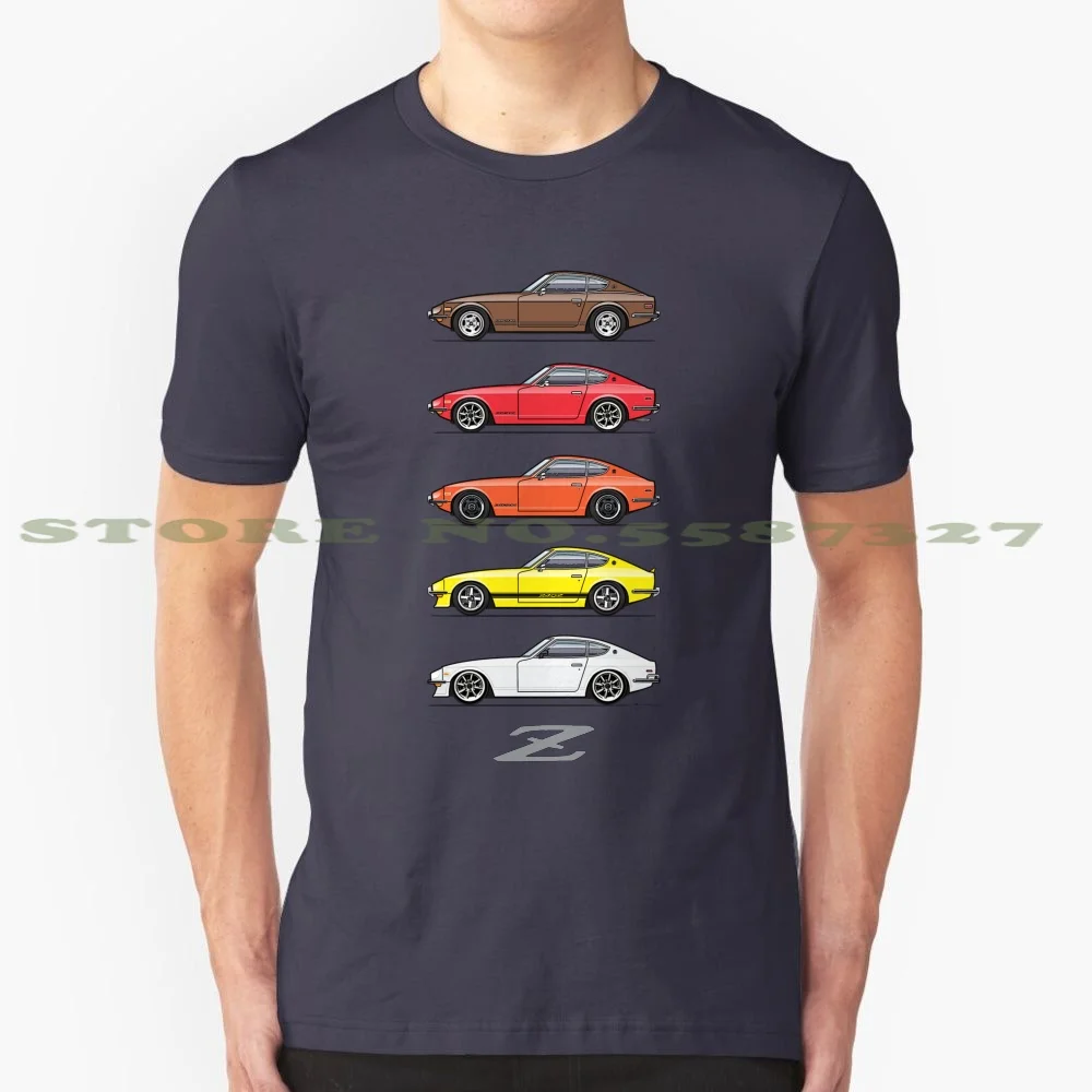 Z Colors 100% Pure Cotton T-Shirt 1969 1970 1971 1972 1973 Datsun Fairlady 240Z S30 Jdm Old School Sr20Det Powered Japanese