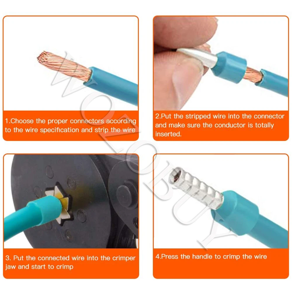 Imagem -06 - Wozobuy Virola Crimpagem Ferramenta Terminais de Fio Catraca Auto-ajustável Alicate de Frisador Virolas de Fio Hsc8 64a 66a 6a Awg 237