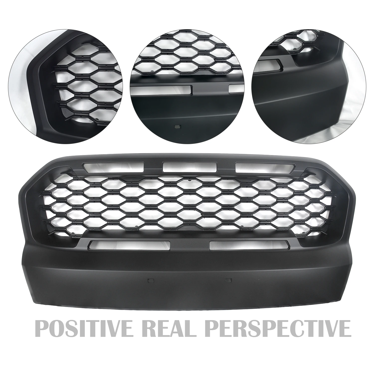 Dla Ranger T7 Raptor Grills Mesh Dla Ranger Wildtrak Mk3 T7 Xl Xlt XLS PX3 2015 2016 2017 Auto Racing Grill Zderzak Kratki Pokrywa — zdjęcie 4