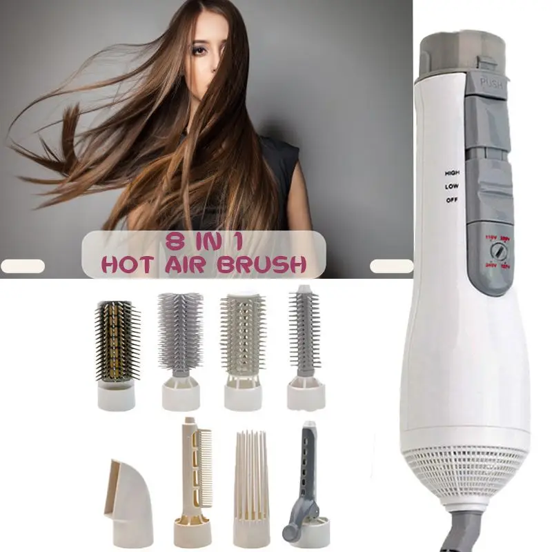 Professional Hair Iron 8 In 1 Hair Dryer Brush Hot Comb Blow Dryer Hair Straightener Diffuser for Hair Dryer Hot Air Brush