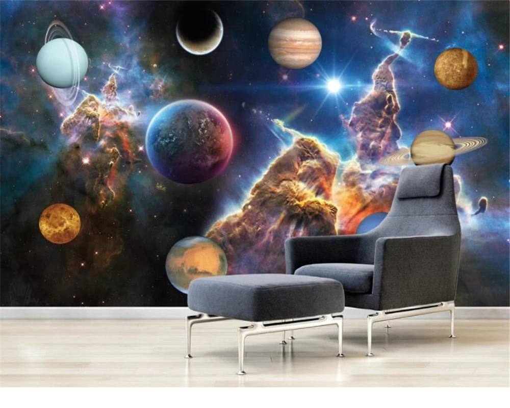beibehang papel de parede Customize new beautiful universe galaxy planet bedroom living room background wallpaper papier peint
