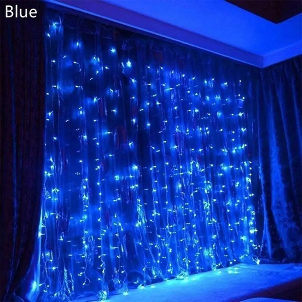 Guirnalda de cortina LED con Control remoto, luz de cortina de festón de hadas USB, decoraciones navideñas para el hogar, 3x3m