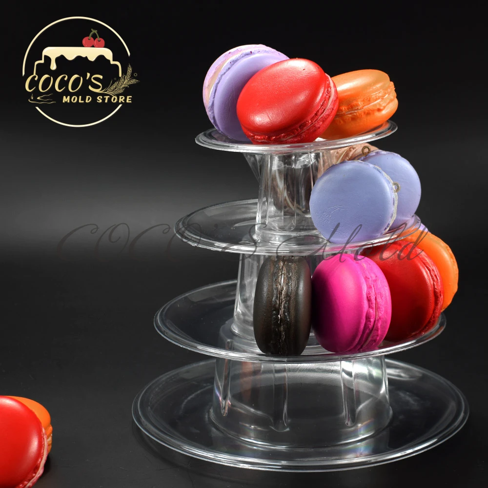 4/6 Layer Macarons Display Tower Fondant Cake Decorating Tools PVC Macaron Tower Stand For Wedding Decoration Kitchen Supplies