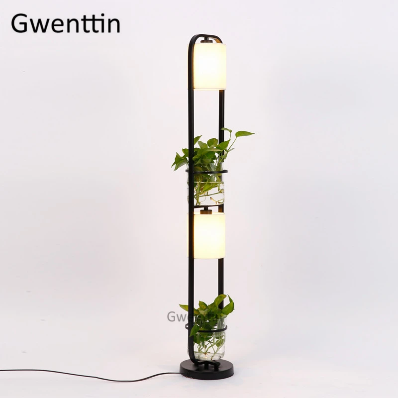 Modern Plant Floor Lamp Led Glass DIY Standing Light Fixtures Nordic Stand Light for Living Room Bedroom Home Decor Luminaire