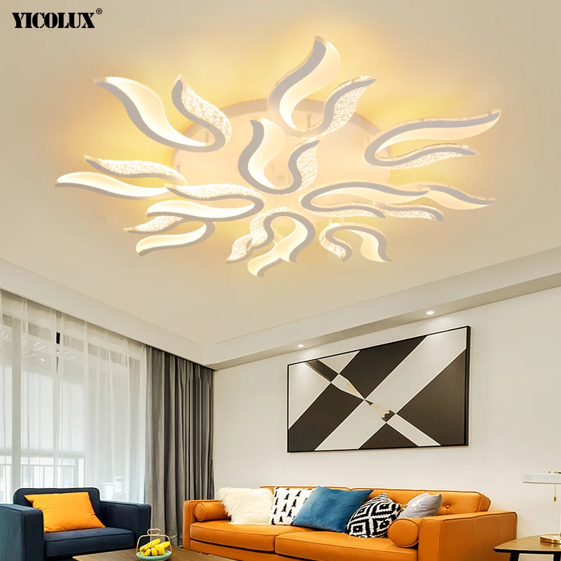 

Modern Acrylic LED Chandelier Lights Living Dining Room Bedroom Lighting Remote Control Iron Body Lamp Decorative Home AC90-260V