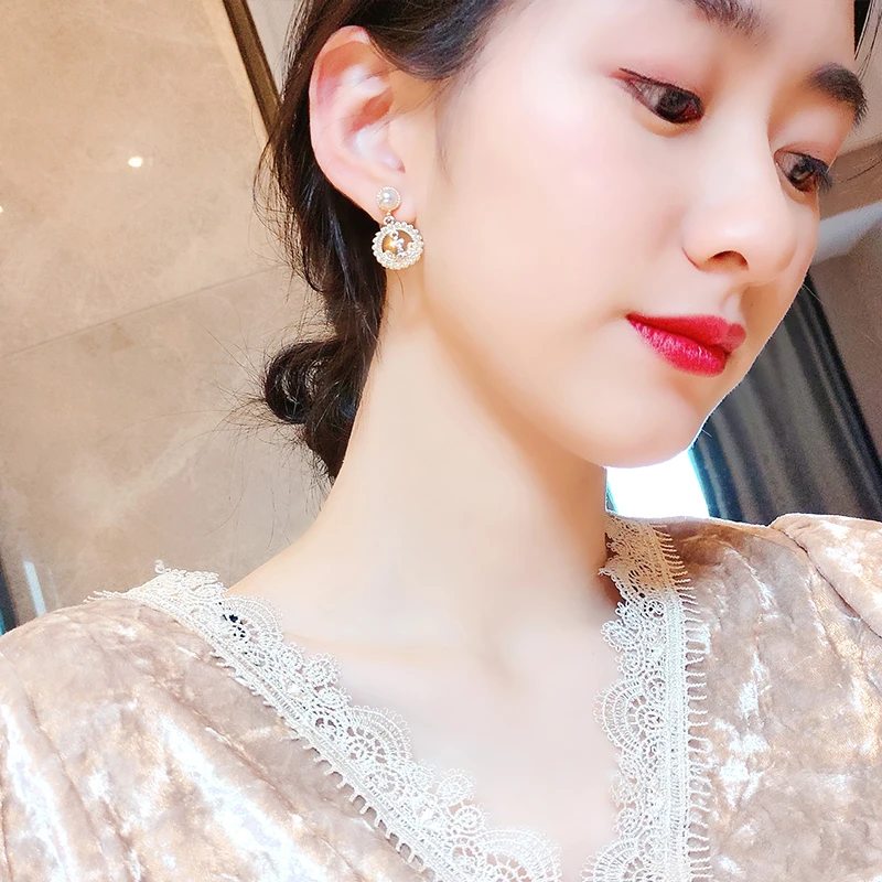 2023 New Luxury Cubic Zirconia Pendant Earrings Woman High Fashion Crystal Korean Earrings Anniversary Gift Jewelry for Girls