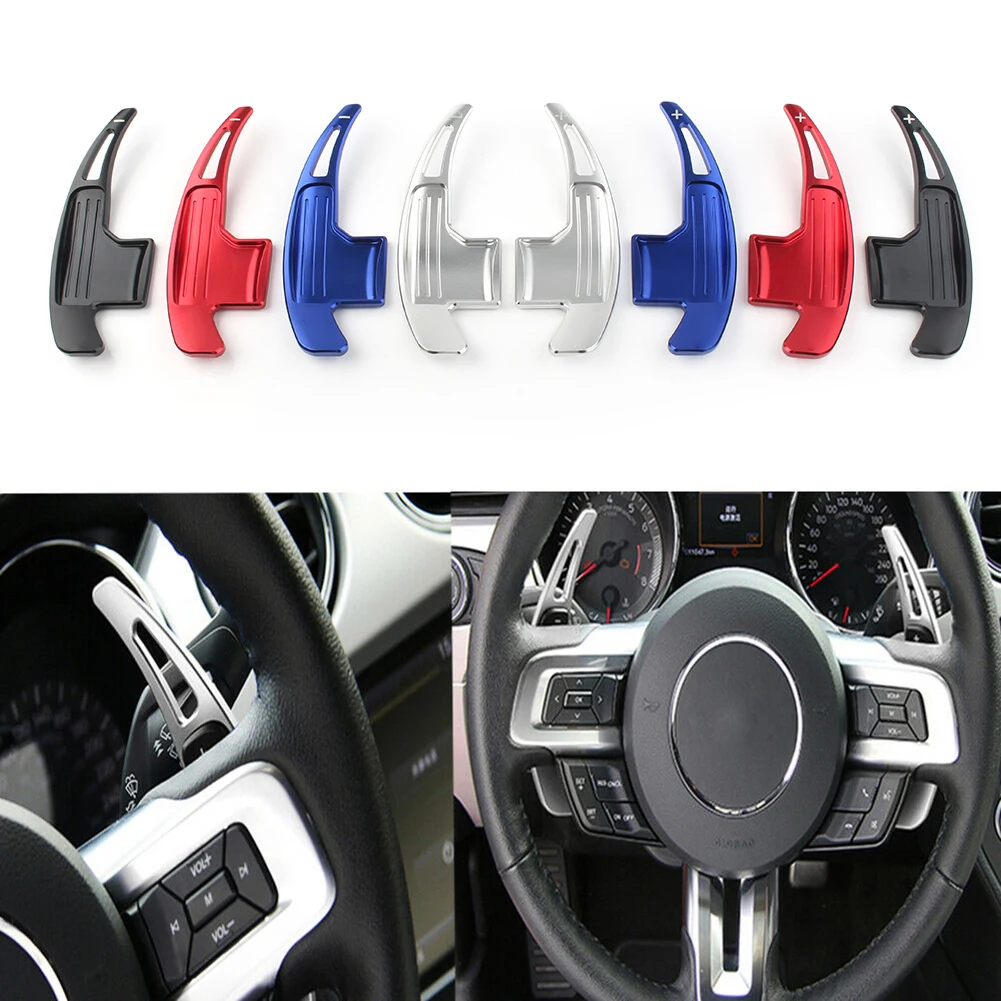 2PCS Car Aluminum Steering Wheel Shifter Extension Shift Paddles For Ford Mustang 2015 2016 2017 2018 2019 2020