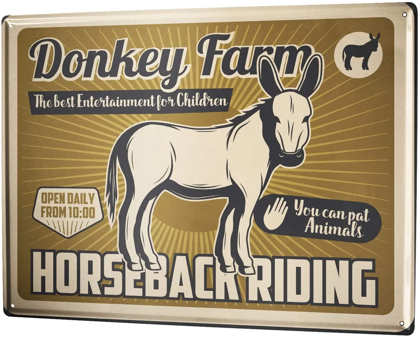 

SINCE 2004 tin Plate Retro Donkey Riding