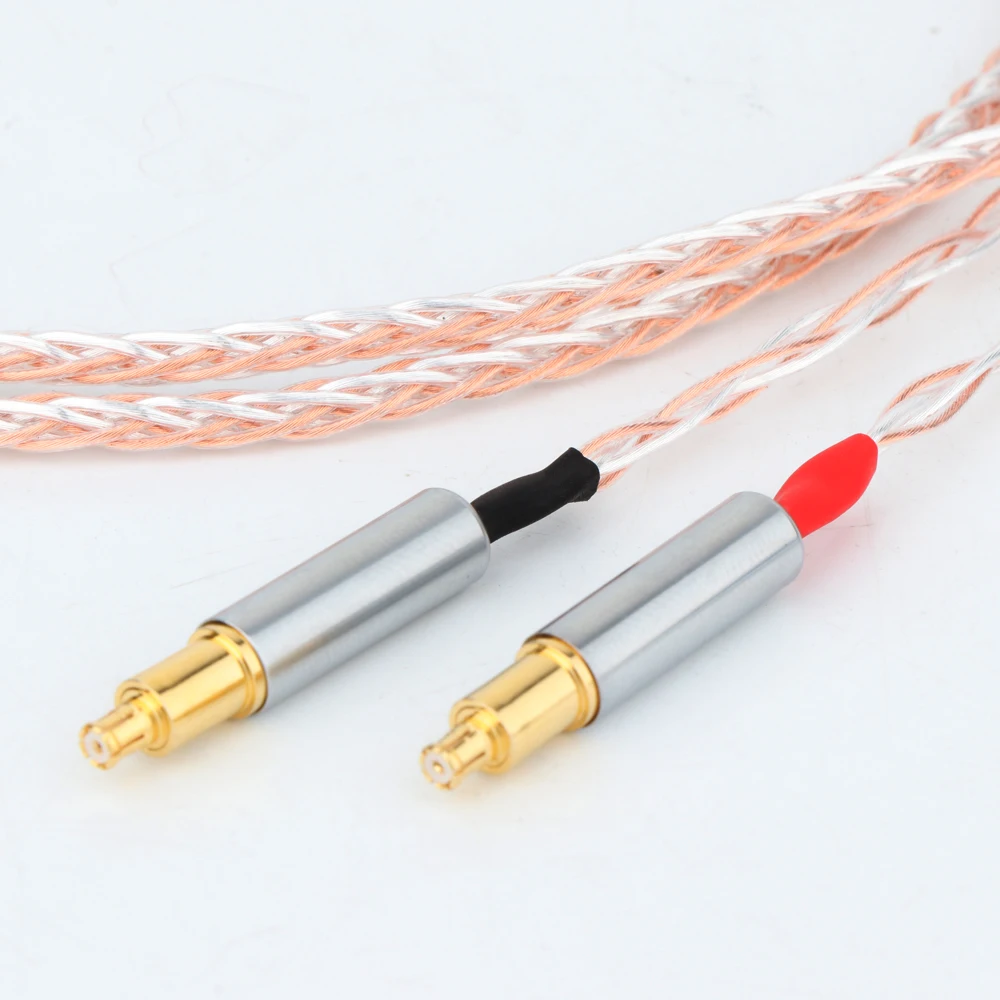 8 الأساسية OCC الفضة لوحة سماعة كابل للصوت تكنيكا ATH-AP2000Ti ATH-WP900 L5000 AWKT AWAS سماعة الرأس