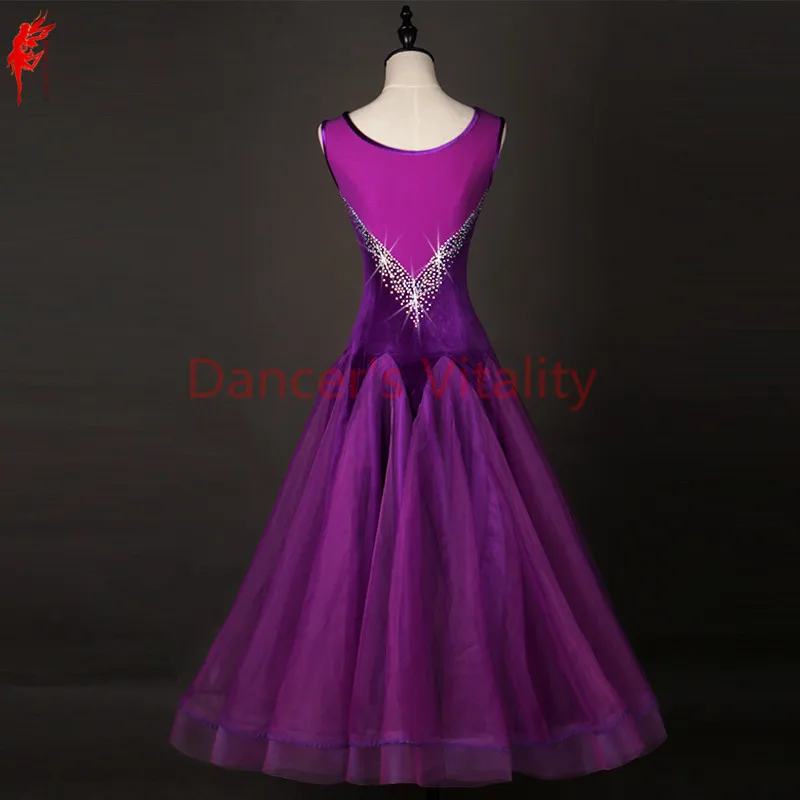 Mulheres Ballroom Dance Dress, Dance Wear, Sexy Mesh Roupas Sem Mangas para Meninas, S-6XL