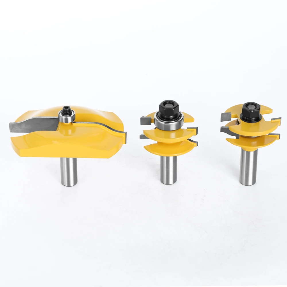 LAVIE 3pcs/set 12mm 1/2 Shank Door Panel Cabinet Tenon Router Bit Set Milling Cutter For Woodworking Cutters Cutting Tools 03016