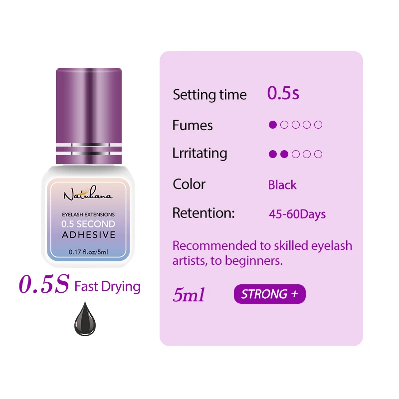 NATUHAHA 5ML Eyelash กาวขายส่ง 0.5S Fast แห้ง Clear Lash กาวเก็บขนตาปลอมกาวสําหรับเครื่องมือแต่งหน้า