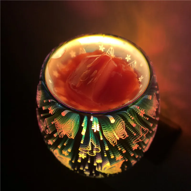 Plug-in Aromatherapy Wax Heater Night Lights Lamp With 3d Butterfly Effect Decorative For Home Decor Flameless Wax Melting Light