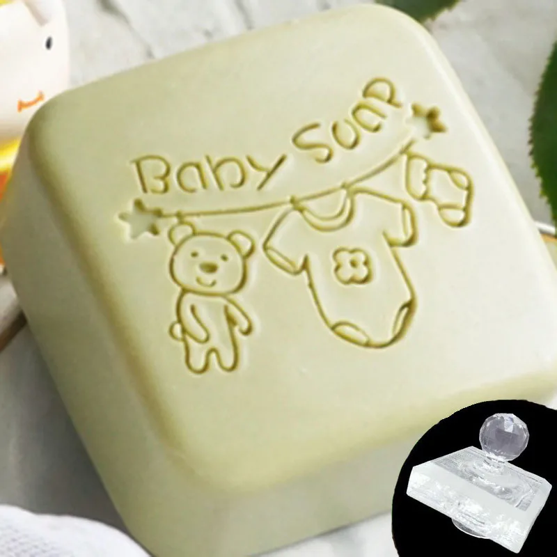 

Acrylic Transparent Imprint Soap Stamp, DIY Making Chapter, Baby Soap Letter, Cloth Pattern, Home Cleaning, Natural Seal